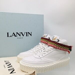 Lanvin - Curbies 2 - White Leather High Top Sneakers Men’s Size US 8 M